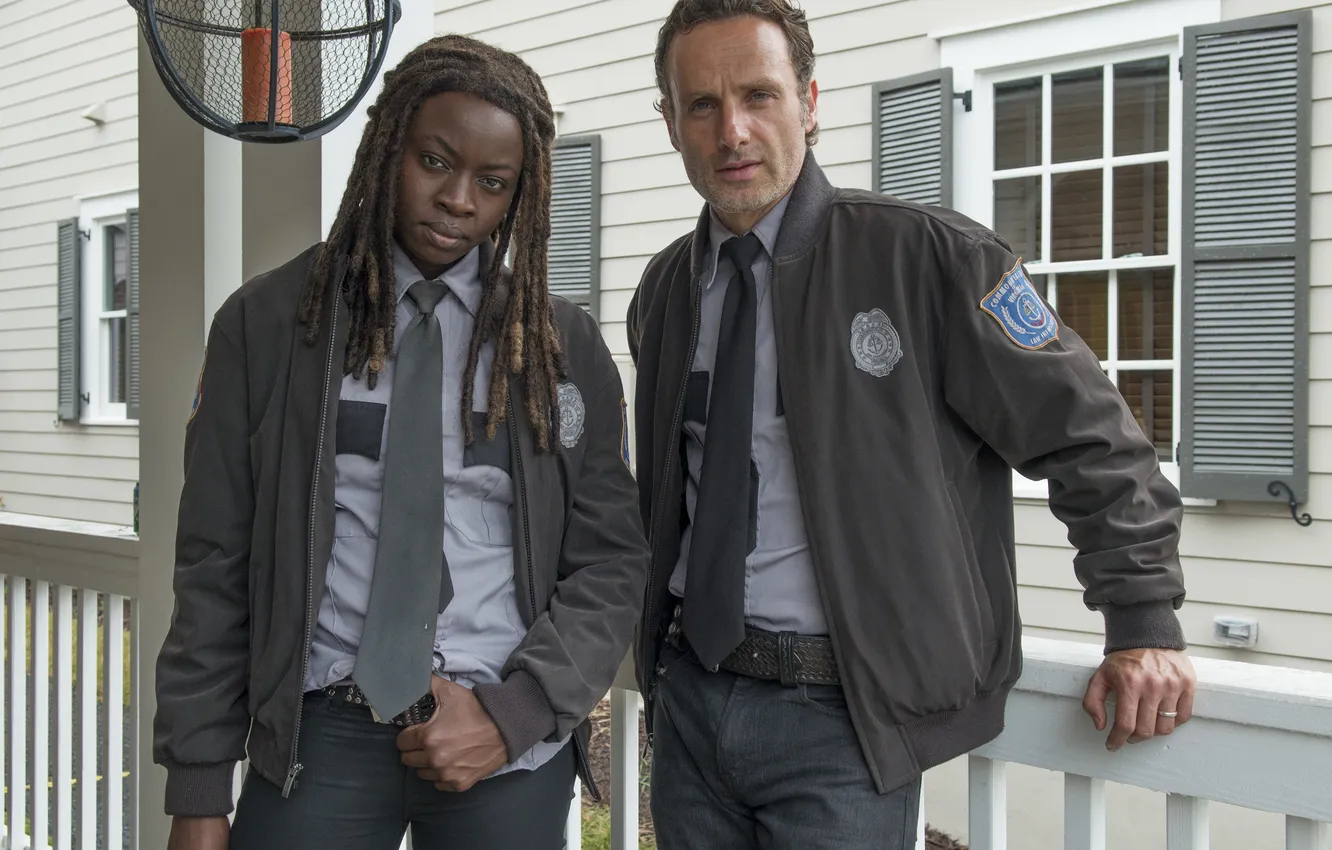 Photo wallpaper The Walking Dead, The walking dead, Andrew Lincoln, Danai Gurira, Rick Grimes, Michonne