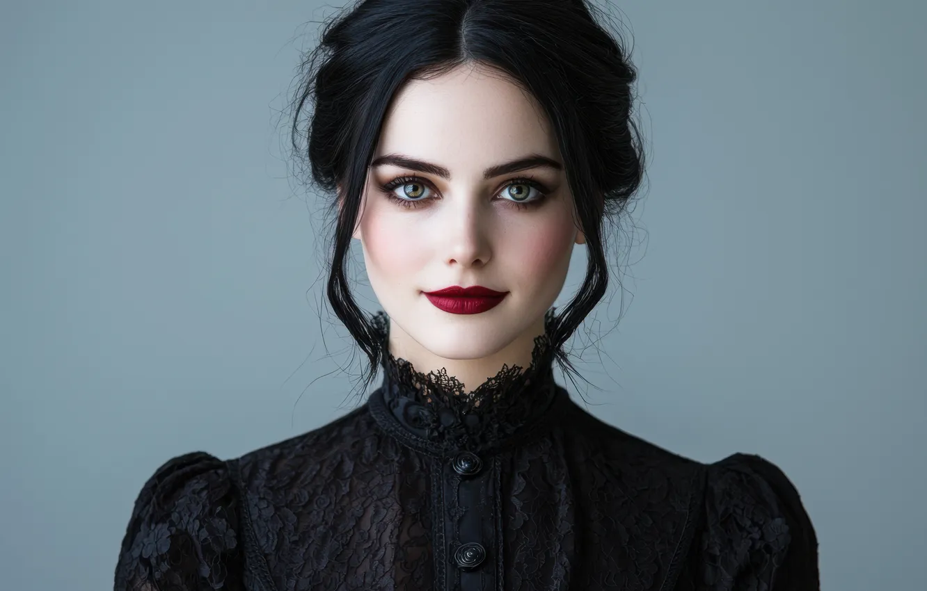 Photo wallpaper look, girl, face, pose, AI art, neural network