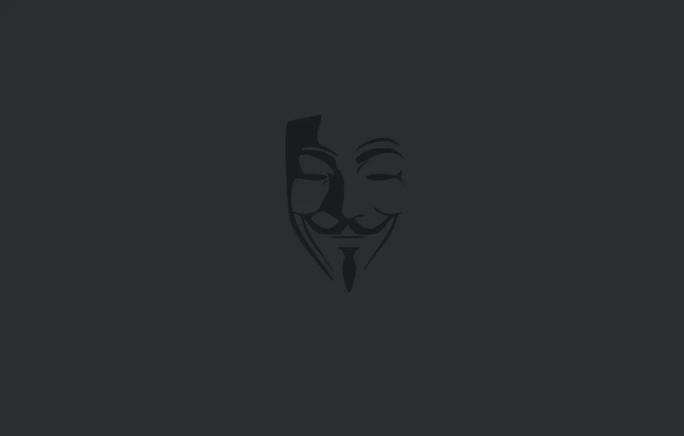Photo wallpaper Minimalism, Mask, Hacker, Anonymous, Anonymous, Guy Fawkes, Hacking