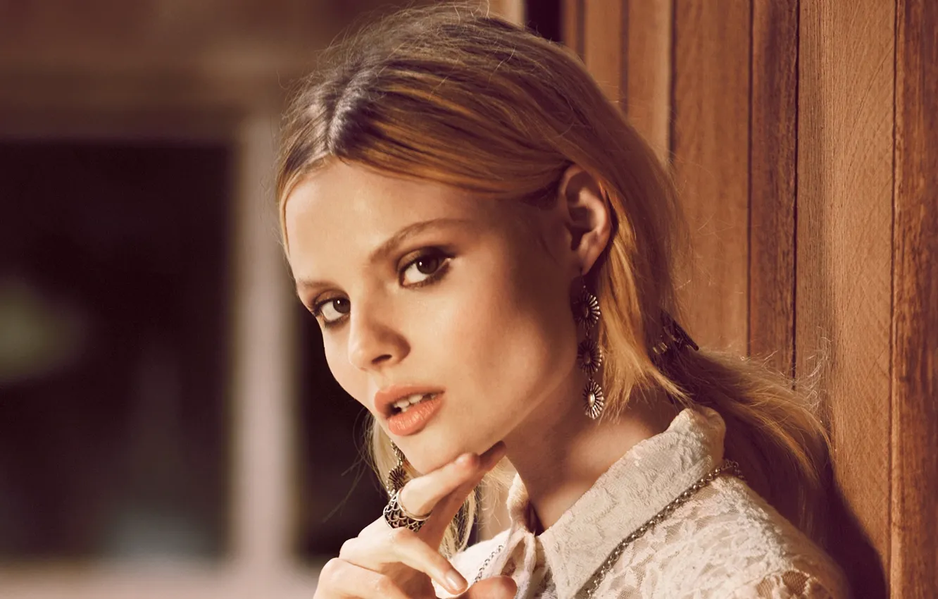 Photo wallpaper girl, face, star, beauty, model, Magdalena Frackowiak, polish