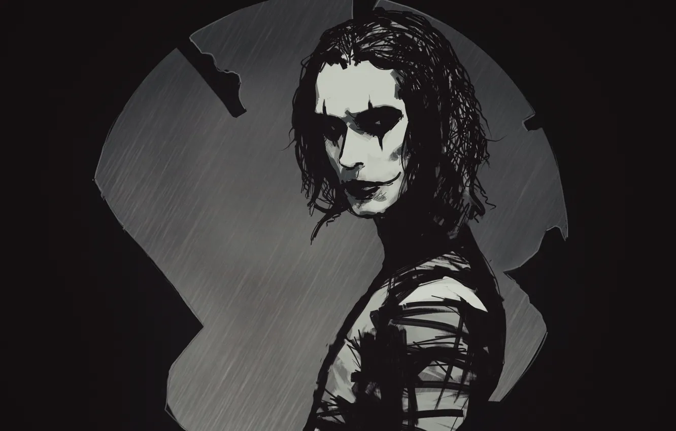 Photo wallpaper face, art, Raven, killer, The Avengers, The Crow