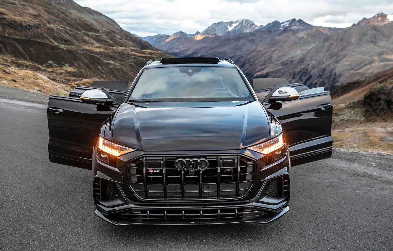 Photo wallpaper clouds, mountains, tuning, Audi, exterior, Audi SQ8, ABT Sportline