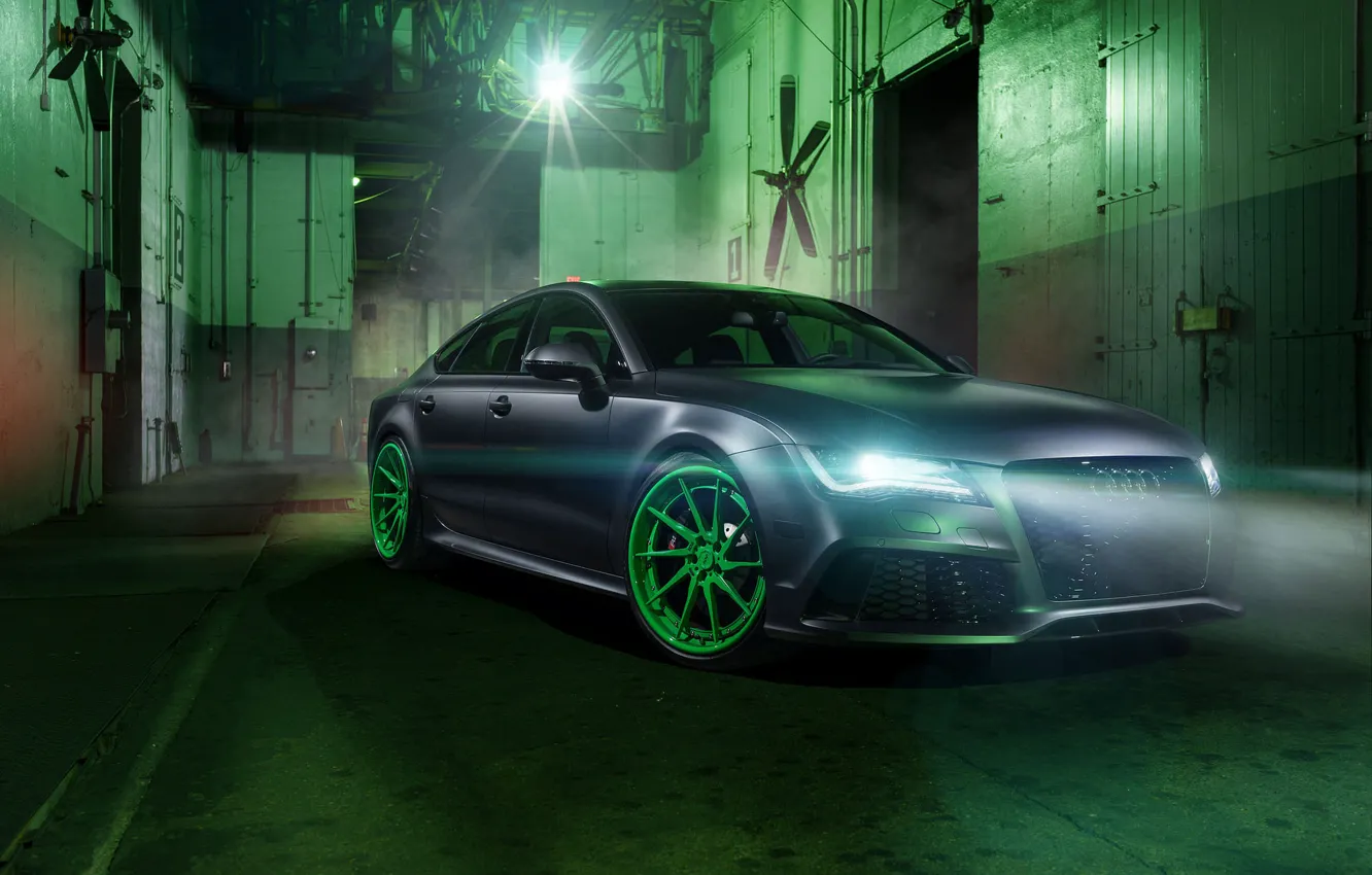 Photo wallpaper car, headlights, Audi RS7