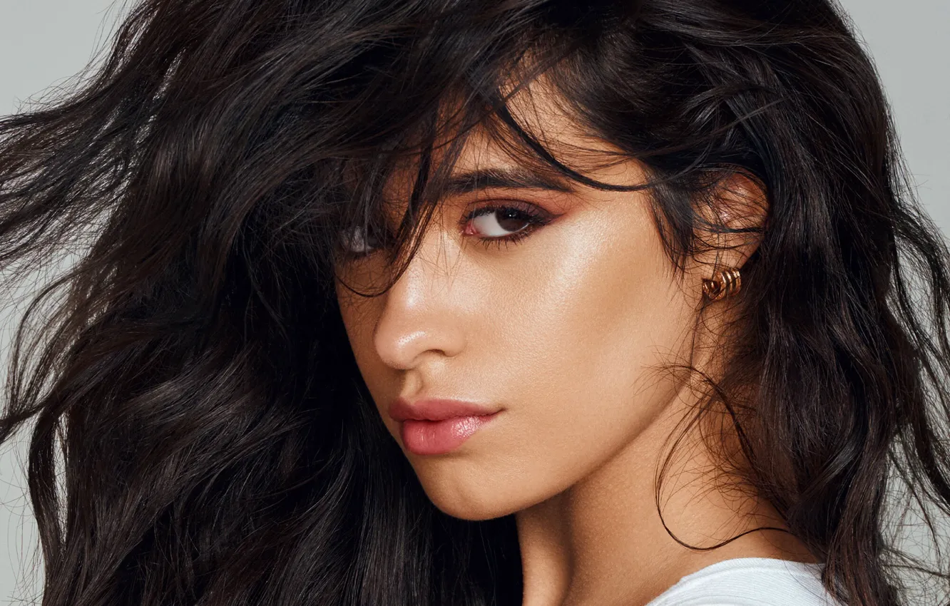 Photo wallpaper look, girl, hair, portrait, beauty, Camila Hair
