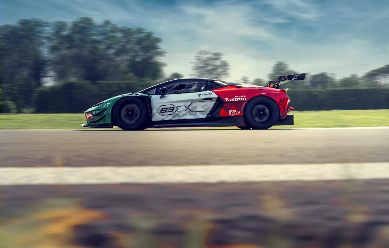 Photo wallpaper Lamborghini, supercar, Supercar, 2025, Racing Supercar, GT3 class, Lamborghini Temerario GT3, Temerario GT3