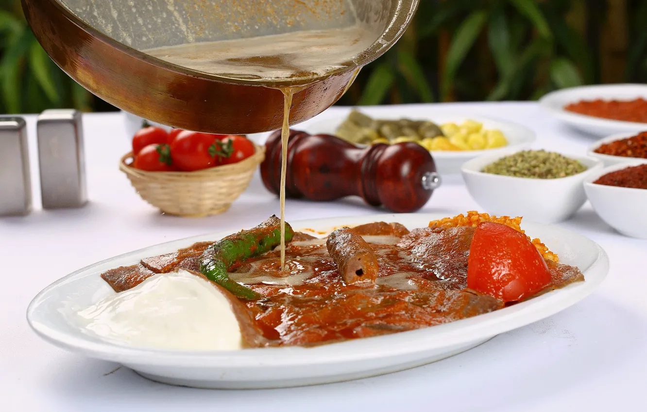 Photo wallpaper food, meat, Turkish kebab