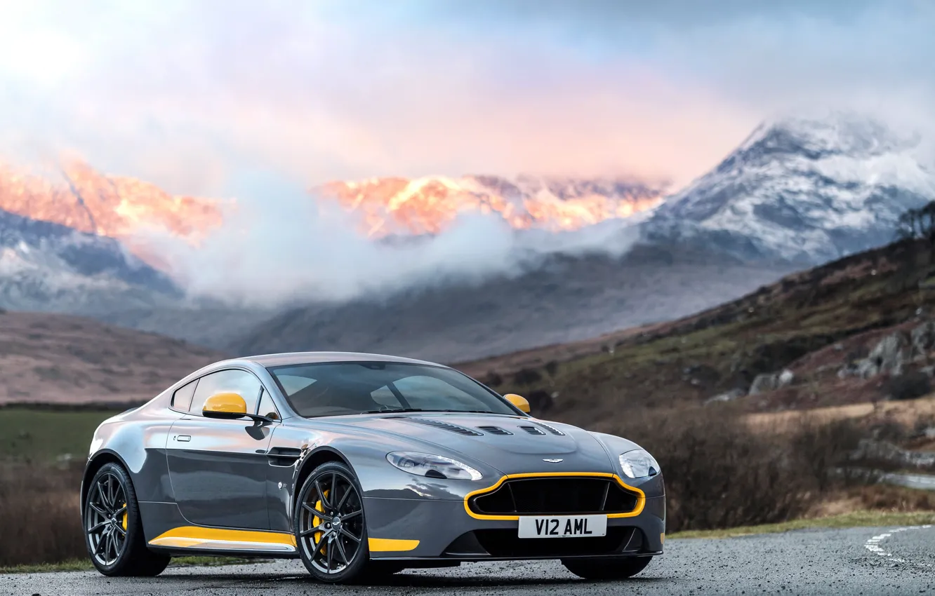 Photo wallpaper car, mountains, Aston Martin, car, beautiful, V12, Vantage S, Sport-Plus Pack