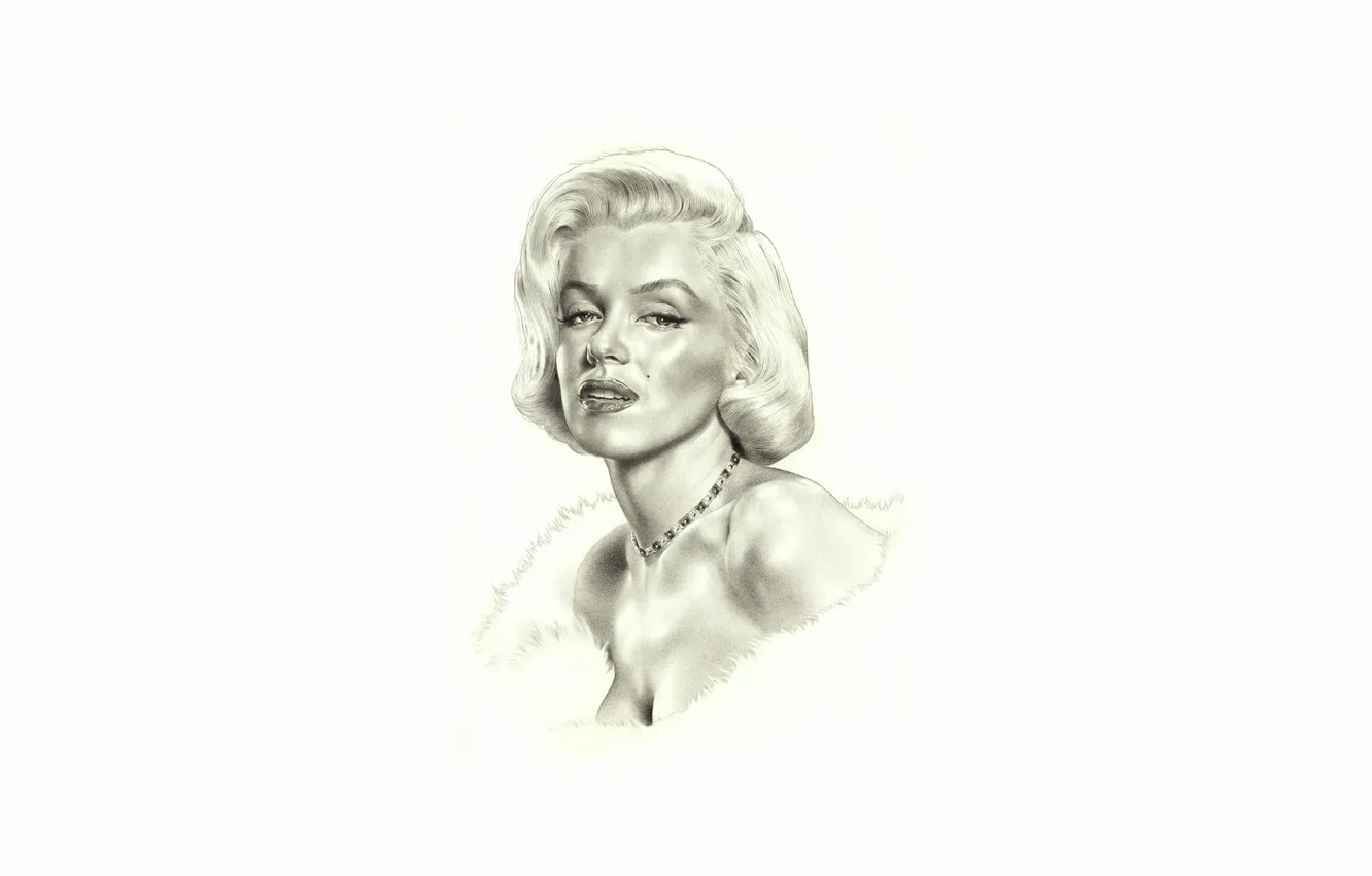 Photo wallpaper girl, white background, Marilyn Monroe