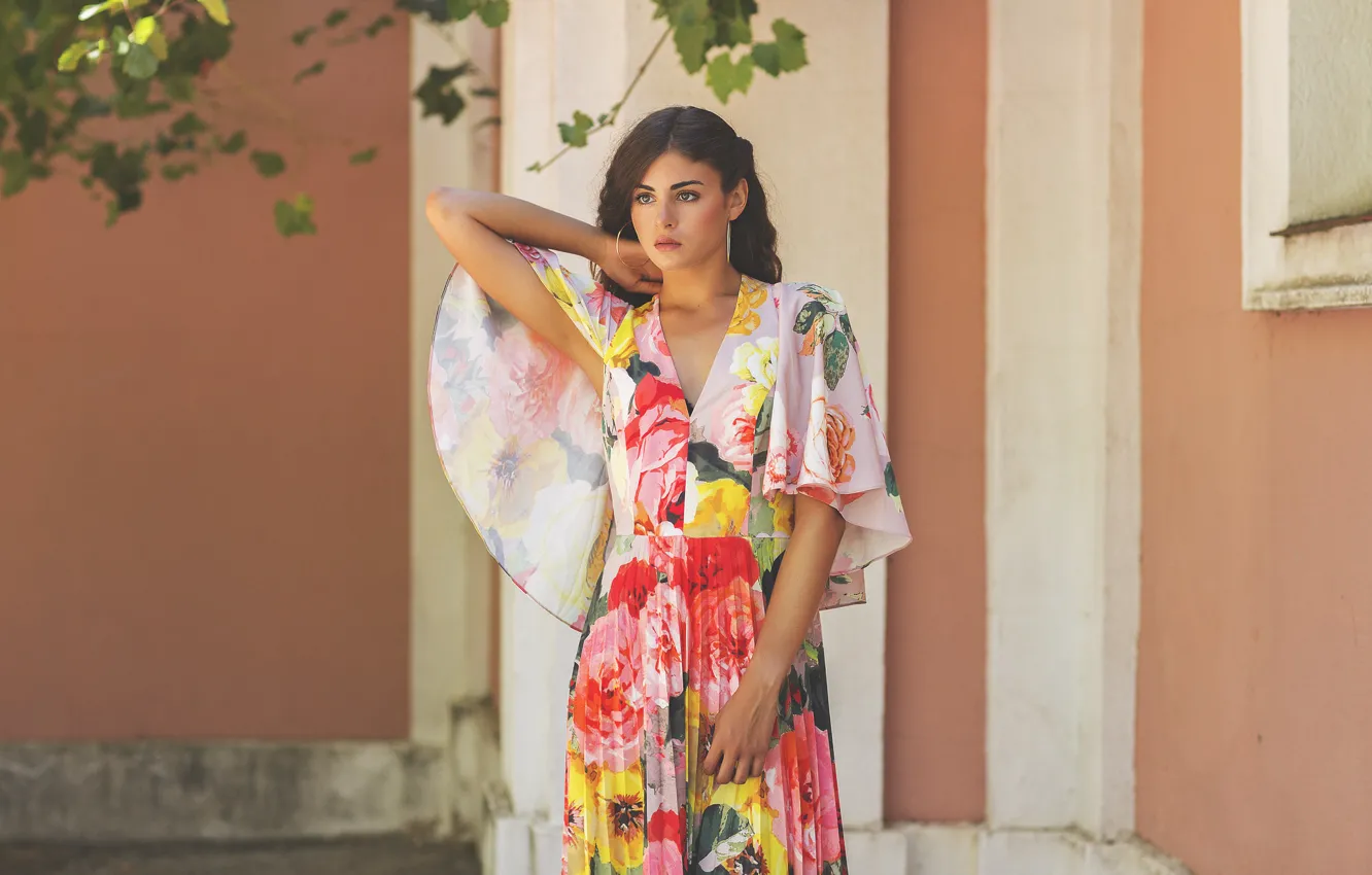 Photo wallpaper summer, girl, face, bright, hair, dress, beauty