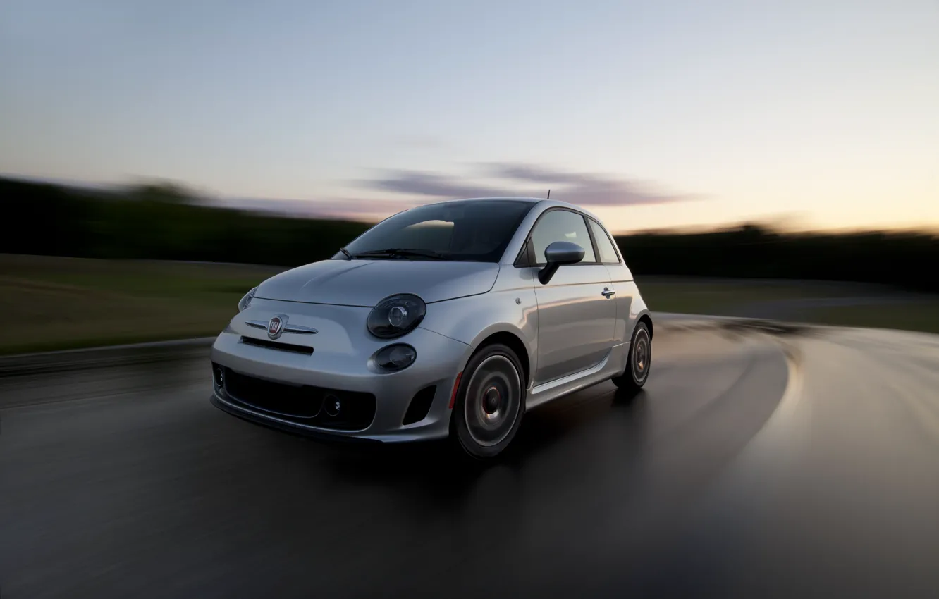 Photo wallpaper sunset, blur, turn, 500, Fiat
