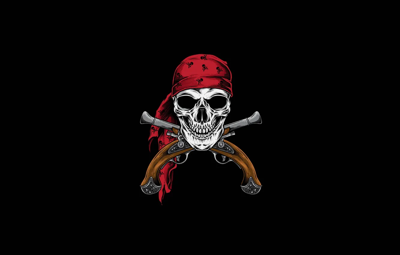 Photo wallpaper Minimalism, Figure, Skull, Style, Background, Pirate, Fantasy, Fantasy