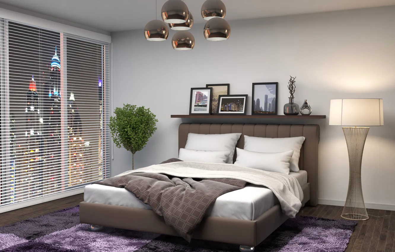 Photo wallpaper Design, Carpet, Bed, Interior, Bedroom