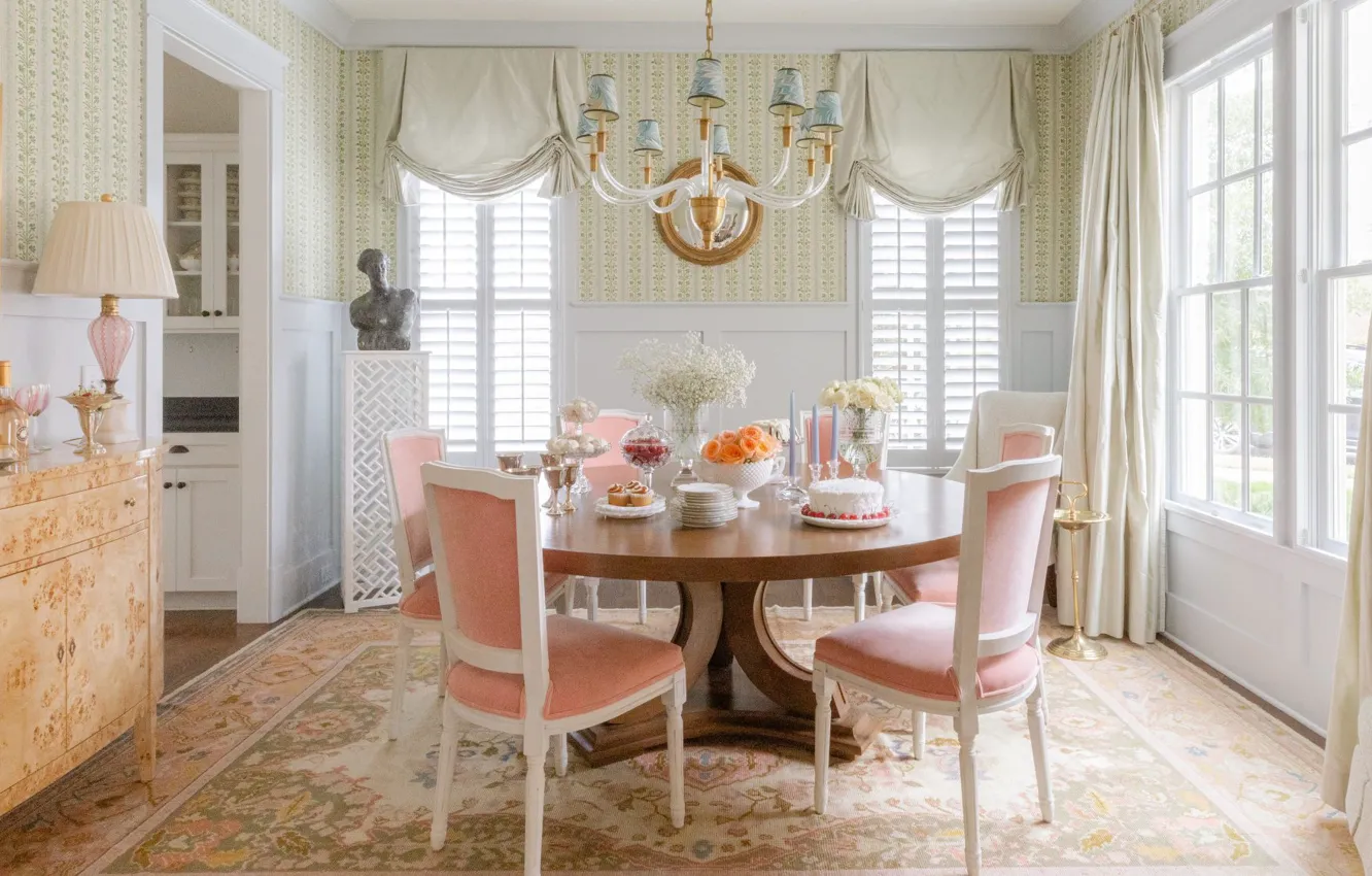 Photo wallpaper design, style, room, interior, dining room