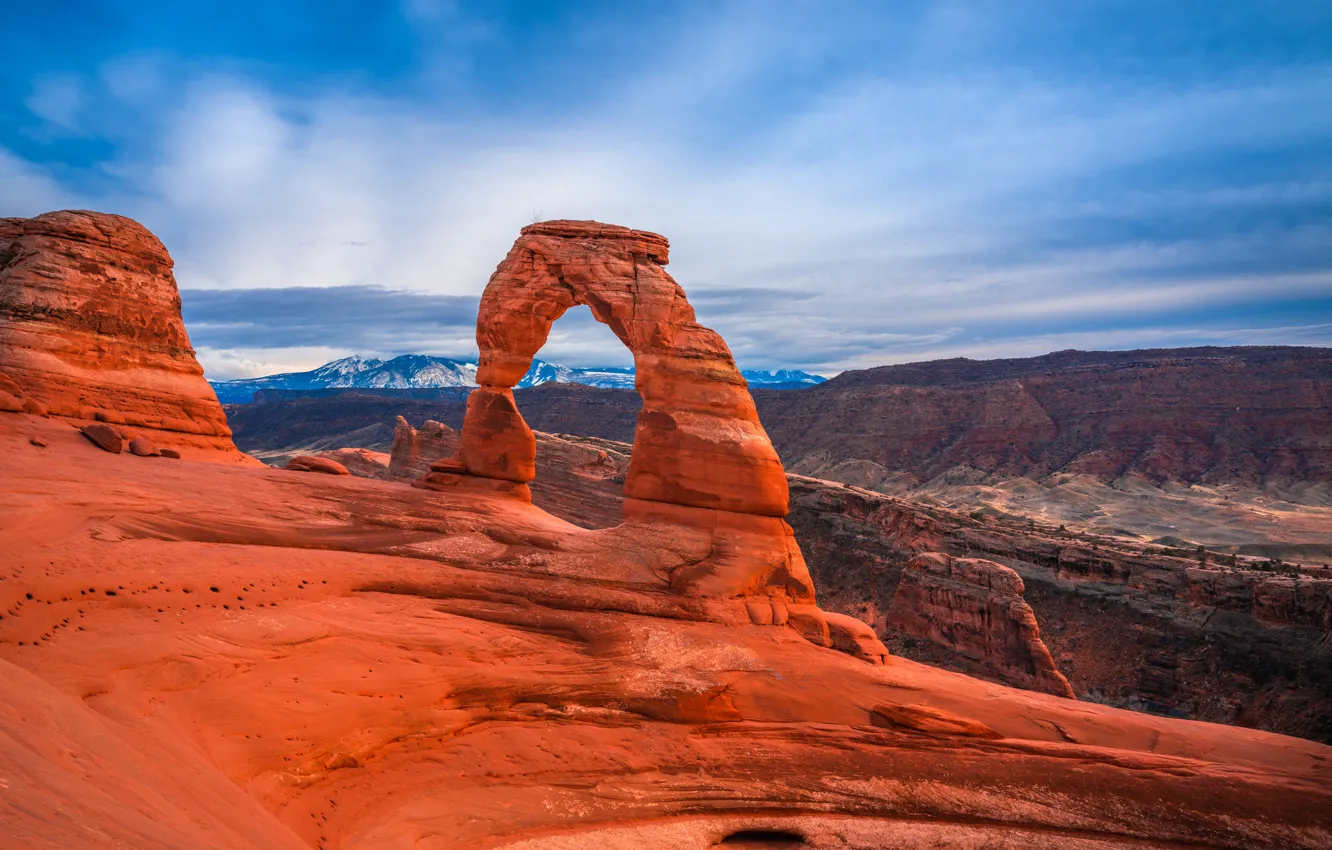 Photo wallpaper mountains, rocks, view, canyon, arch, USA
