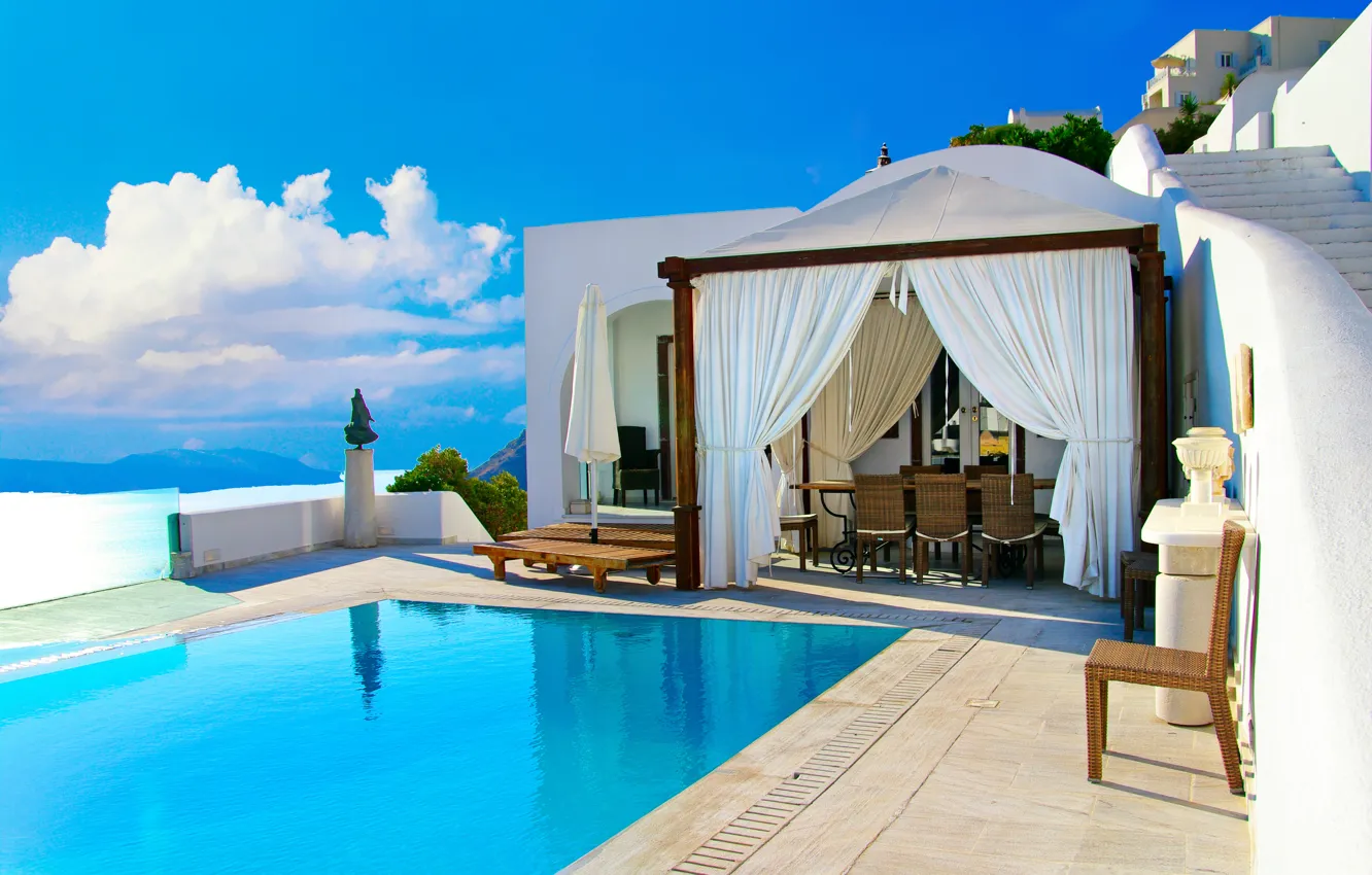 Photo wallpaper sea, landscape, nature, home, Santorini, Greece