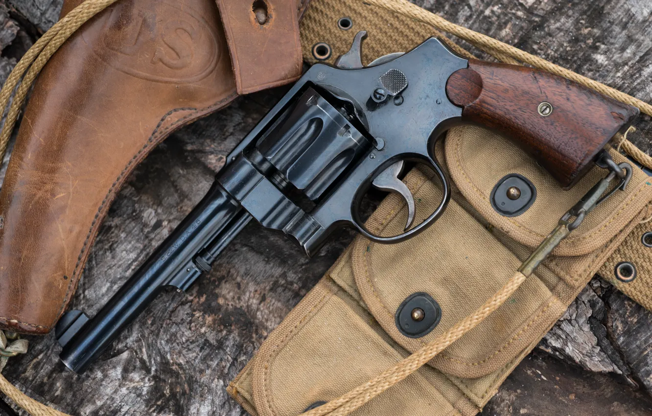 Photo wallpaper weapons, revolver, holster, 1917