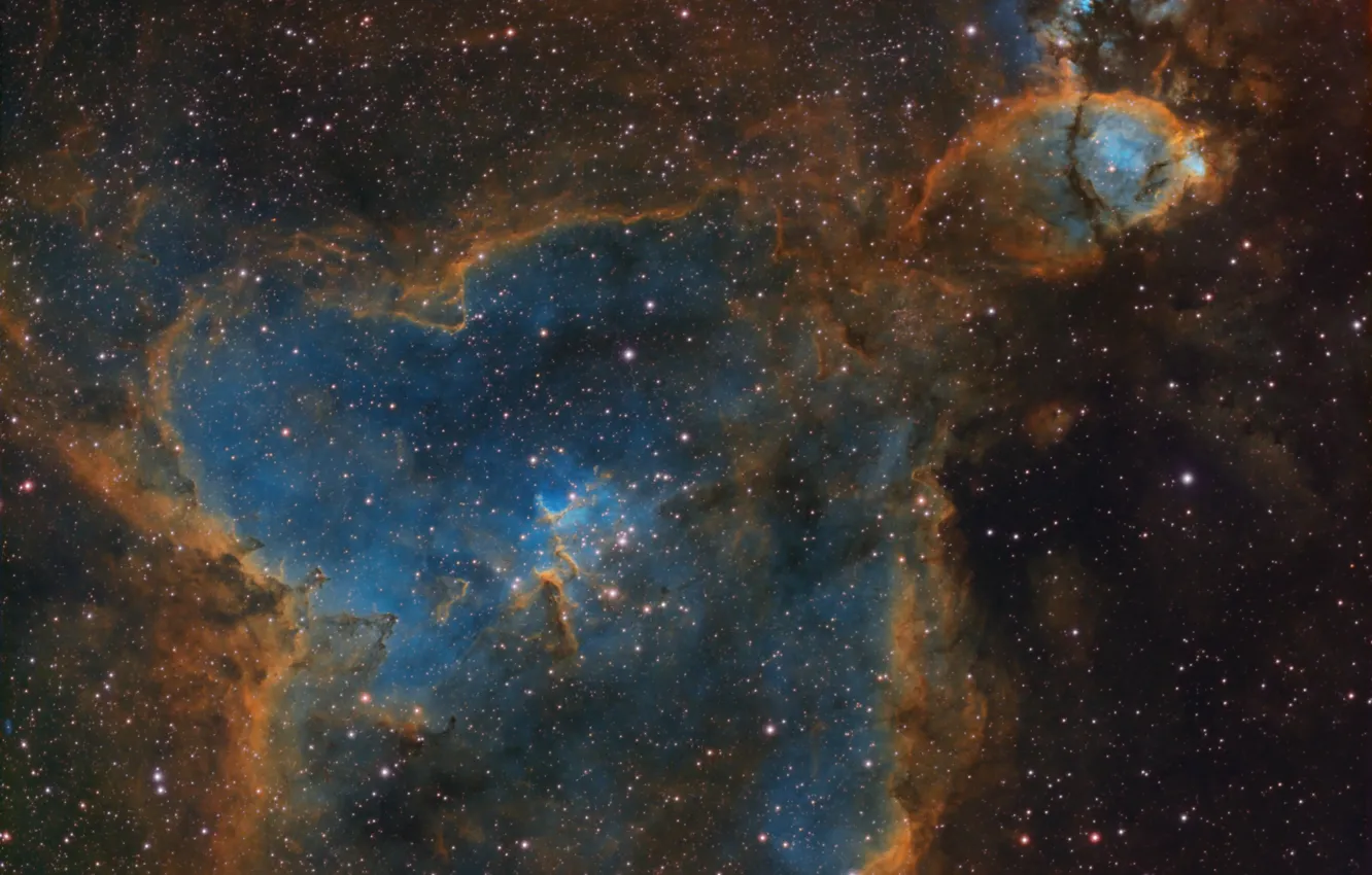 Photo wallpaper heart, heart, emission nebula, in the constellation Cassiopeia