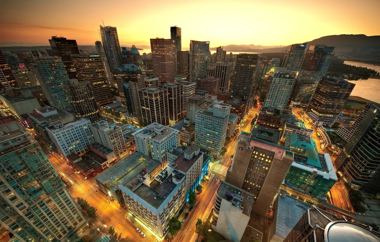 Photo wallpaper skyscrapers, high, Wide lens