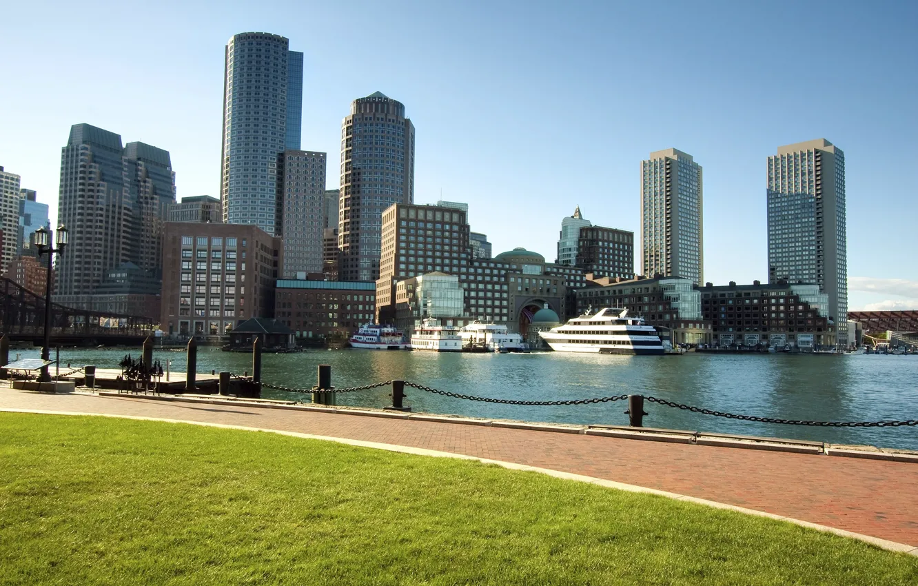 Photo wallpaper city, the city, USA, Boston, Massachusetts