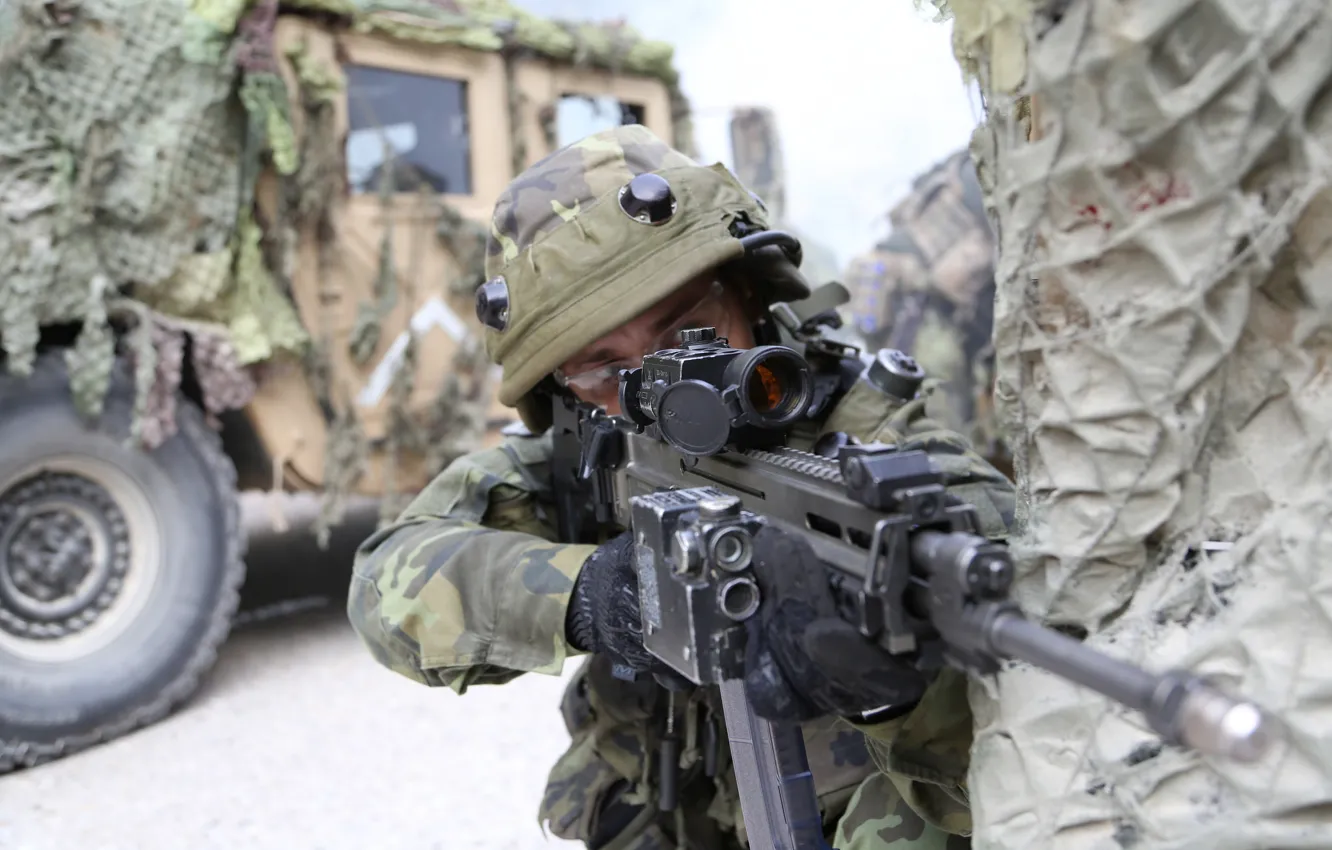 Photo wallpaper weapons, army, soldiers, Czech Army