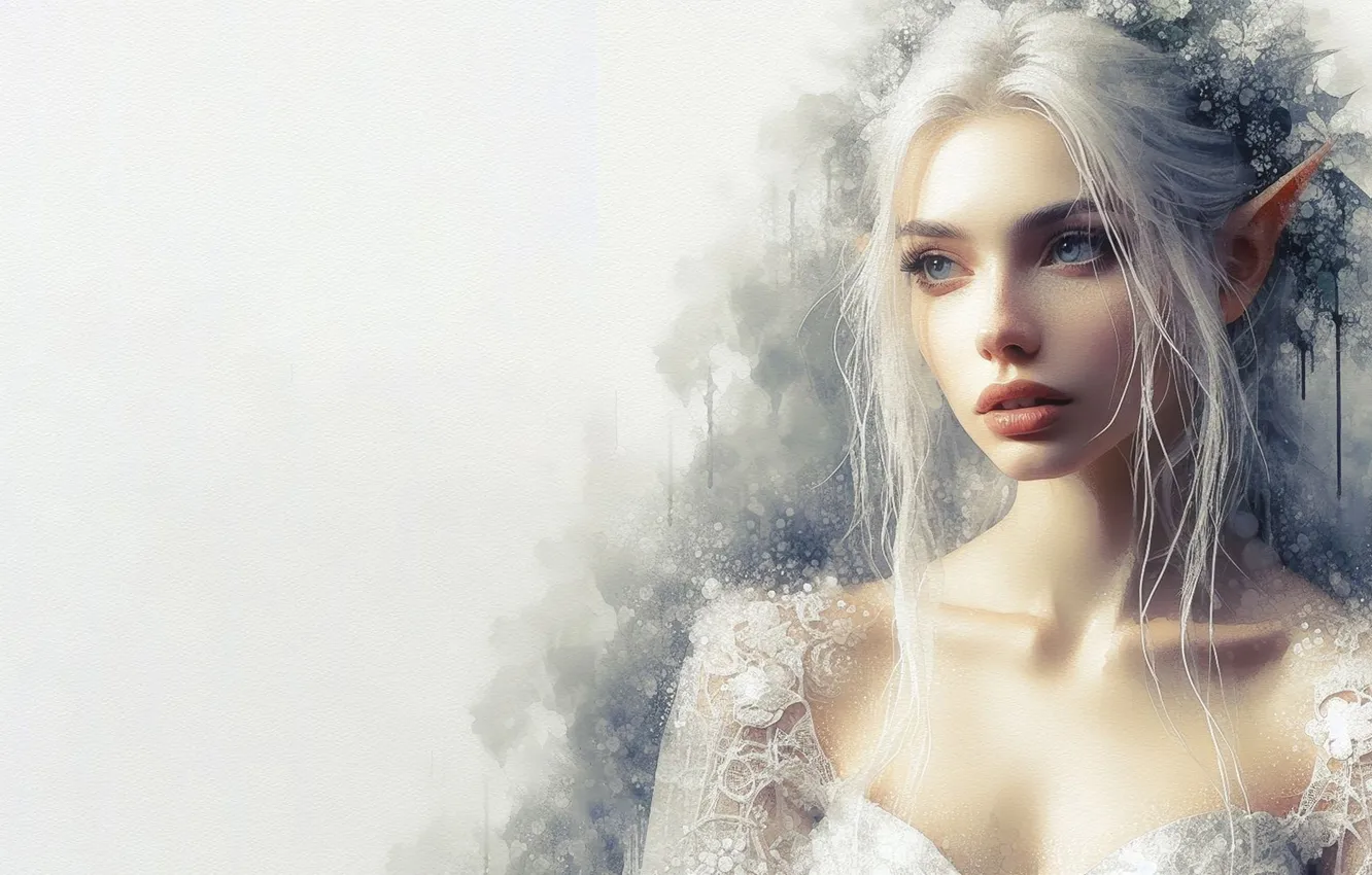 Photo wallpaper stylized painting, girl, background
