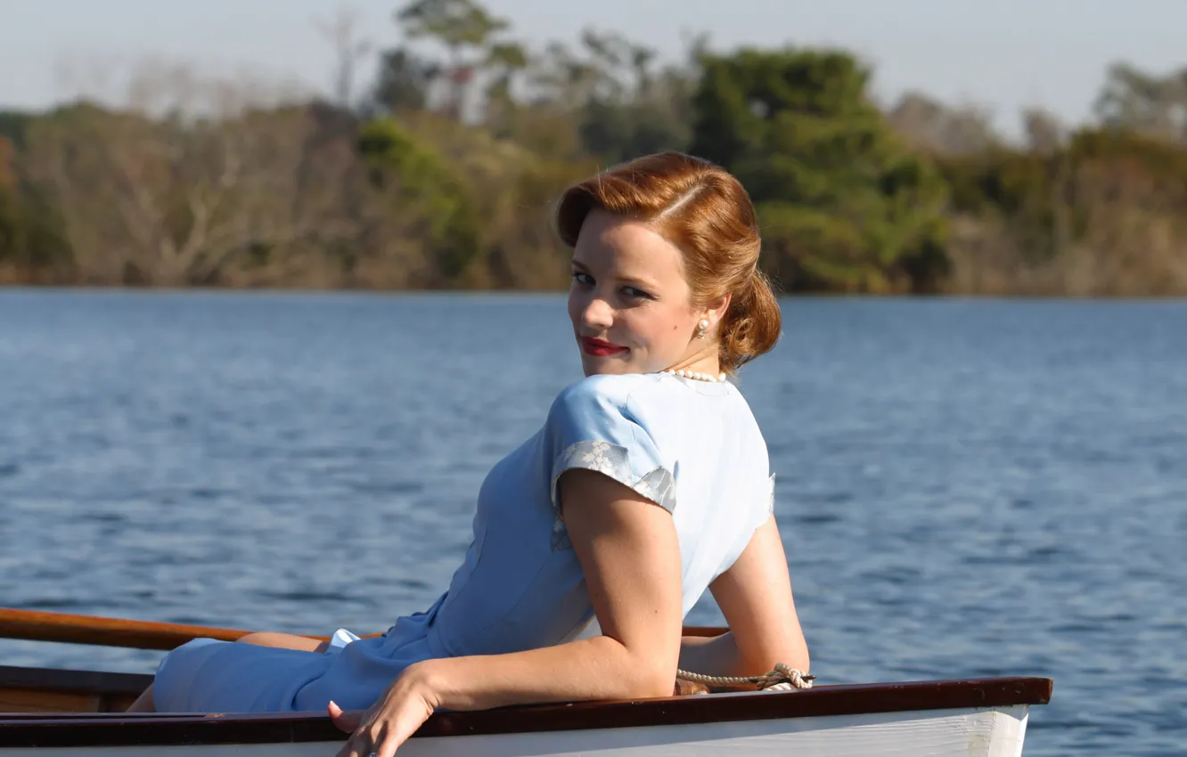 Photo wallpaper boat, actress, blonde, Rachel McAdams, The notebook, The Notebook, Allie