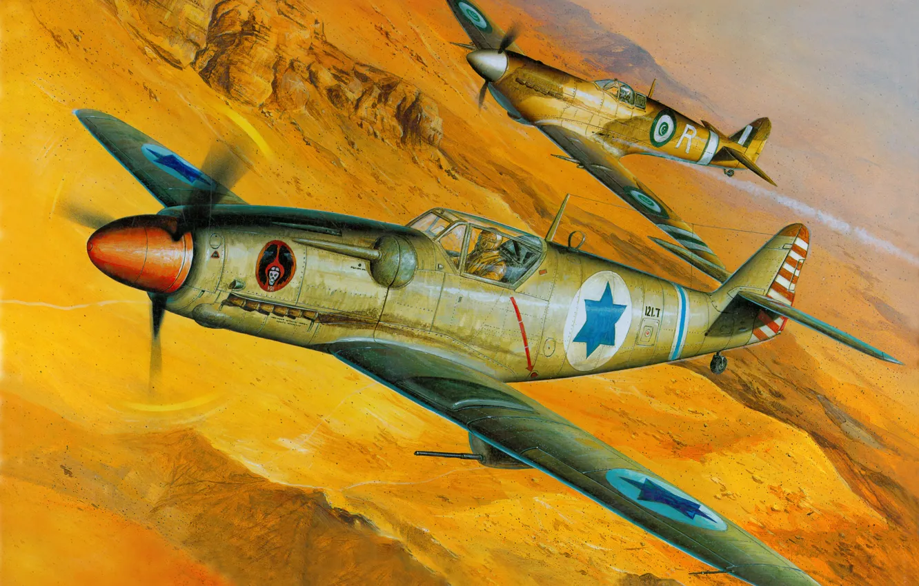 Photo wallpaper the sky, war, figure, plan, fighter, art, the plane, piston