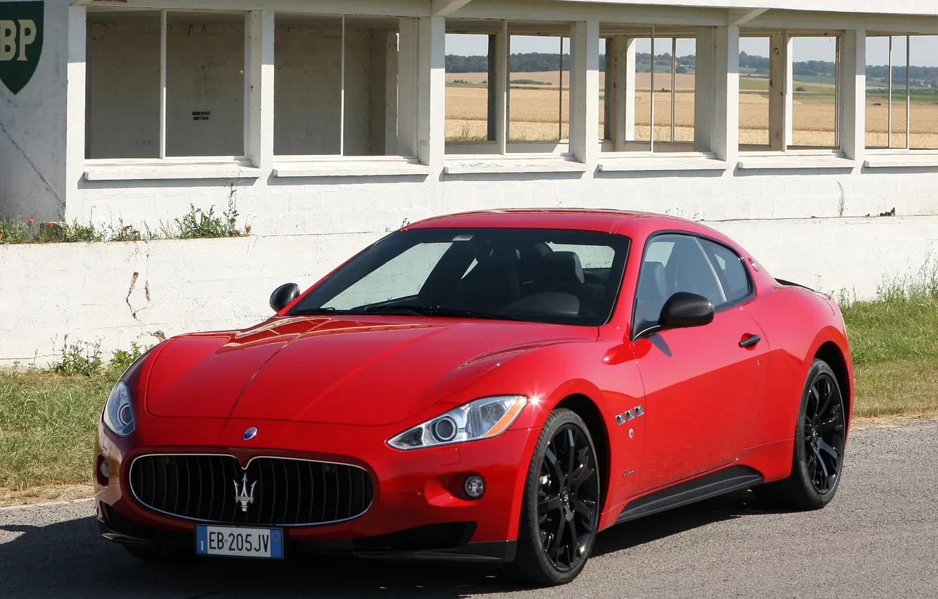 Photo wallpaper car, Maserati, red, sportcar, GranTurismo S, MC Sport Line