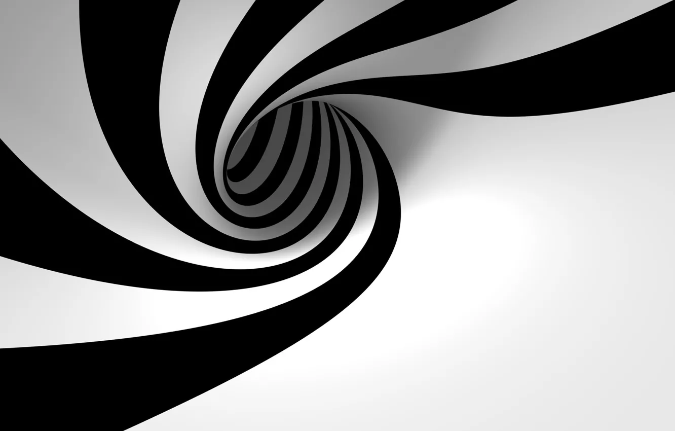 Photo wallpaper black and white, spiral