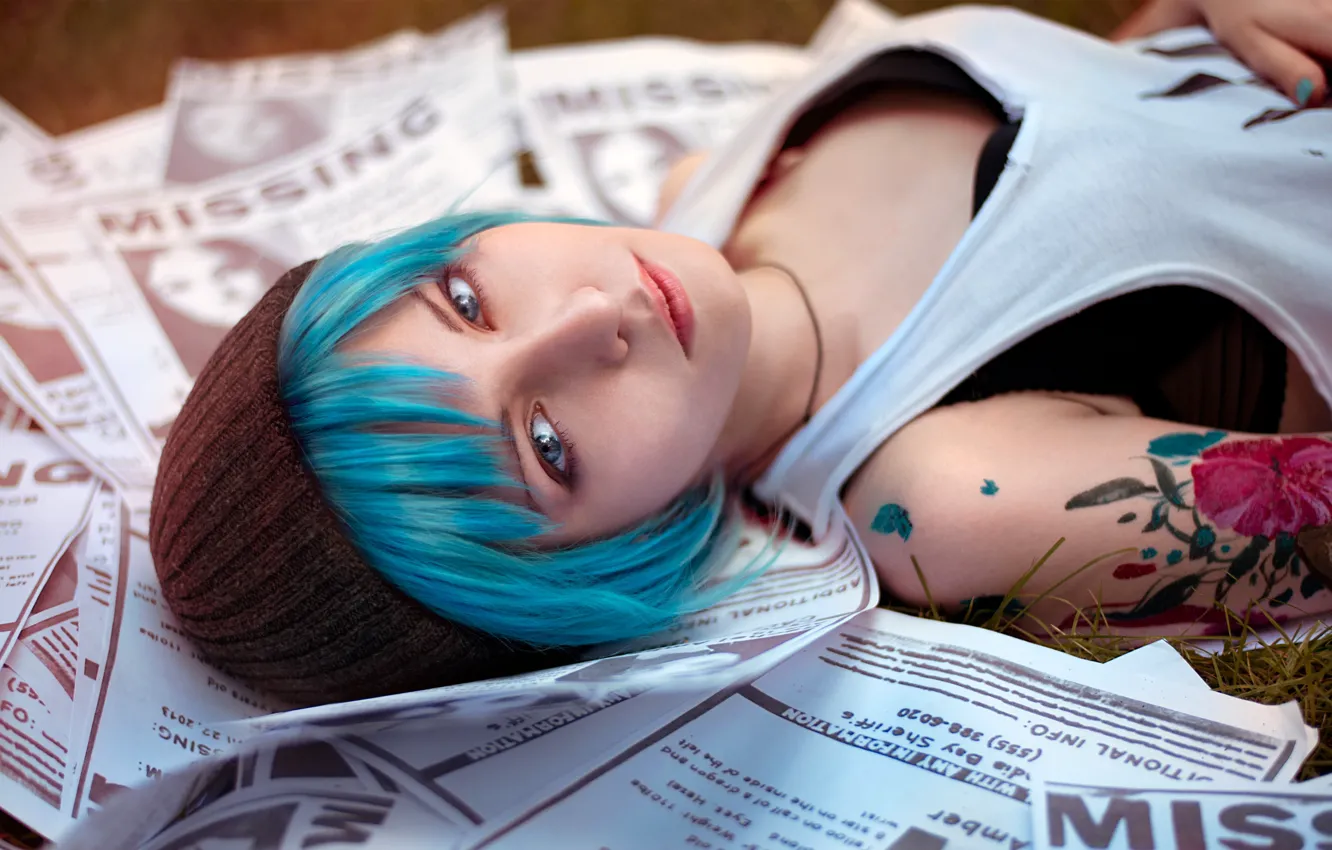 Photo wallpaper girl, game, photo, model, tattoo, cosplay, portrait, close up