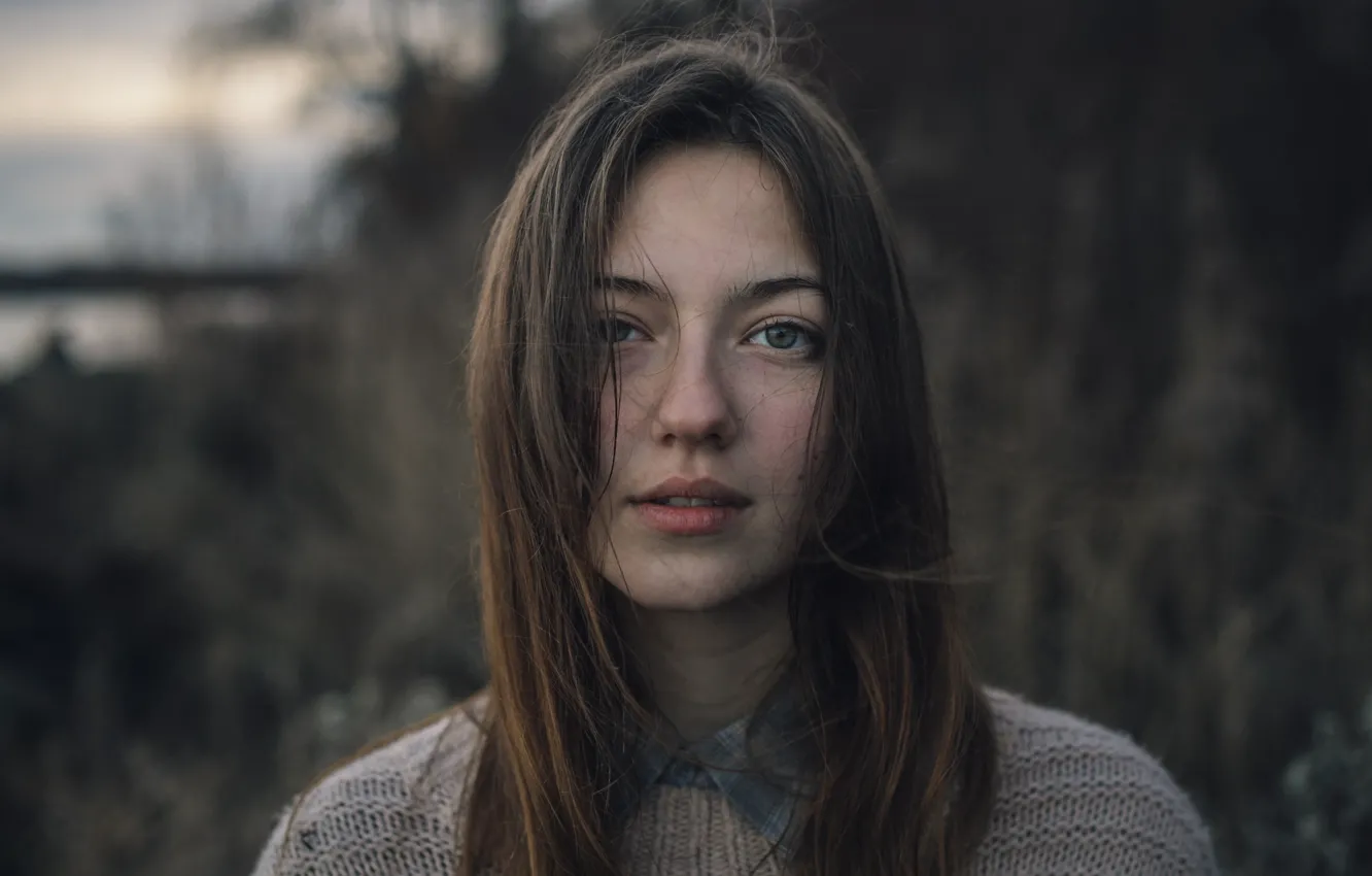 Photo wallpaper girl, face, sweetheart, hair