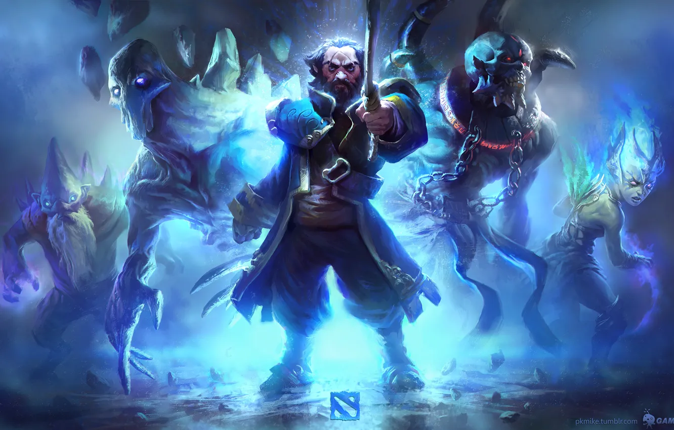 Photo wallpaper DotA 2, kunkka, dota 2, Vengeful Spirit, Dark Seer, Lich, Ancient Apparition