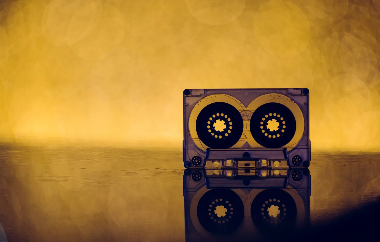 Photo wallpaper retro, music, background, cassette