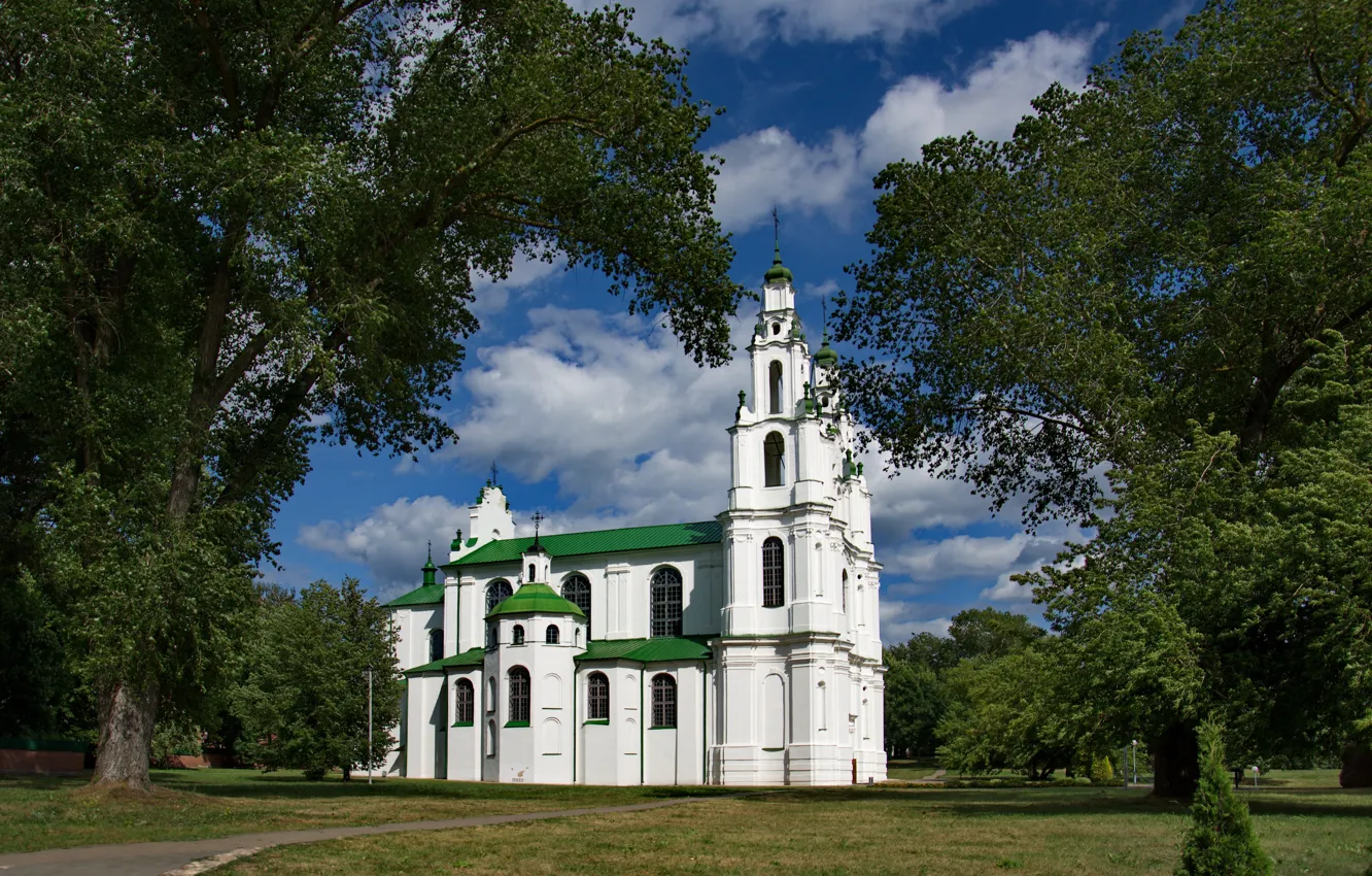 Photo wallpaper summer, the sky, trees, journey, the Church, Polotsk