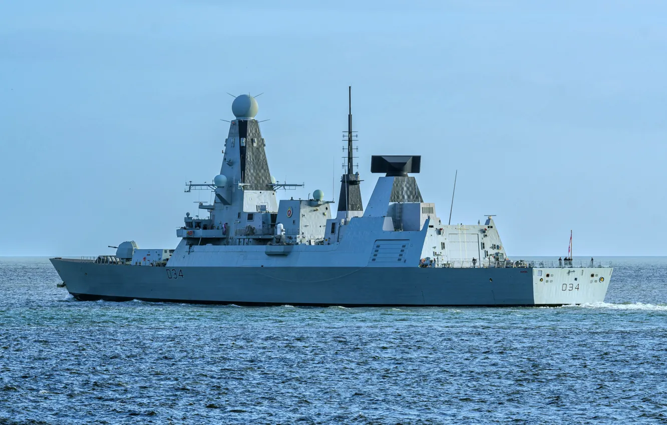 Photo wallpaper UK, destroyer, HMS Diamond, The Royal Navy