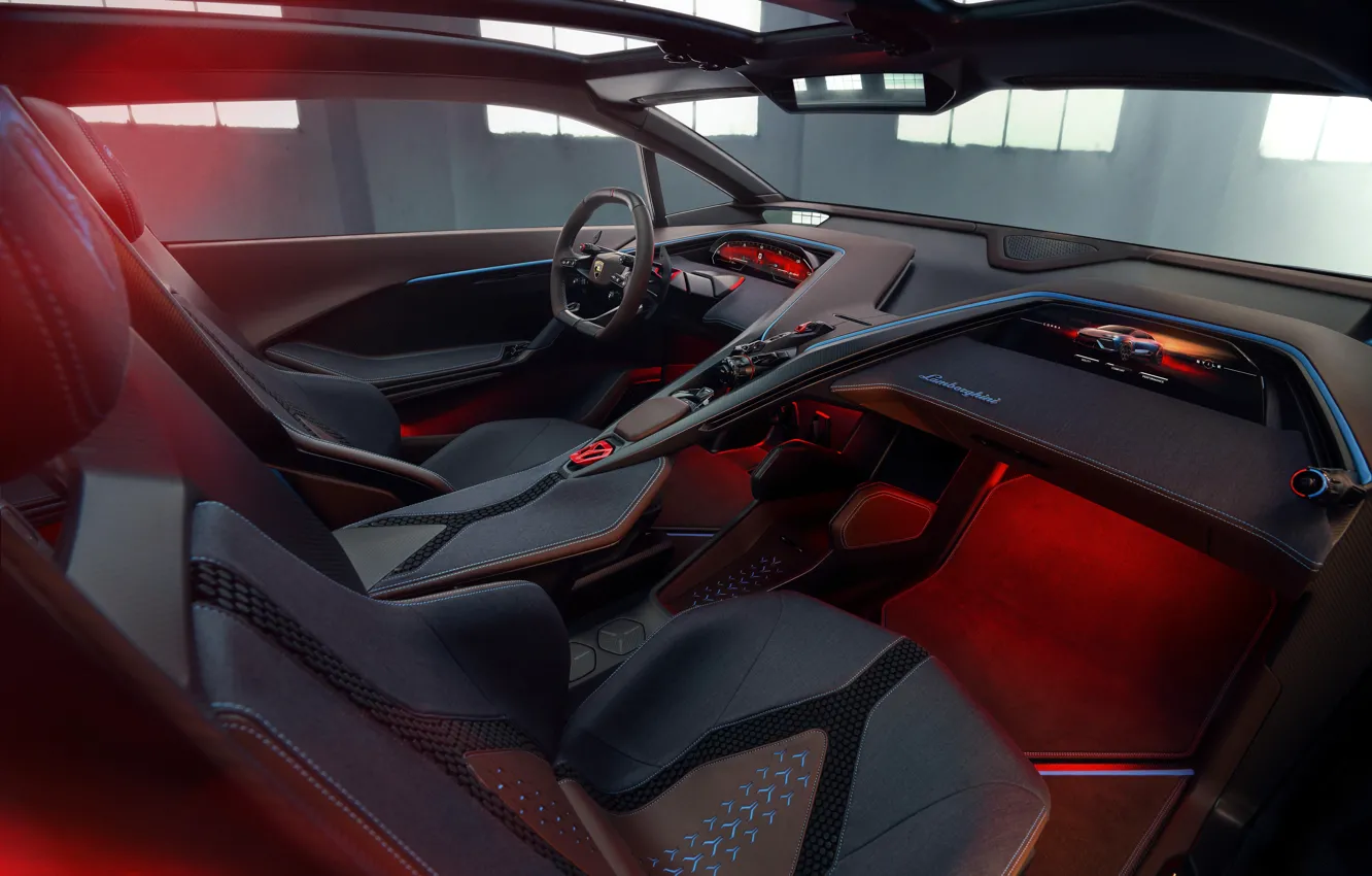 Photo wallpaper Lamborghini, car interior, Lamborghini Lanzador Concept, Thrower