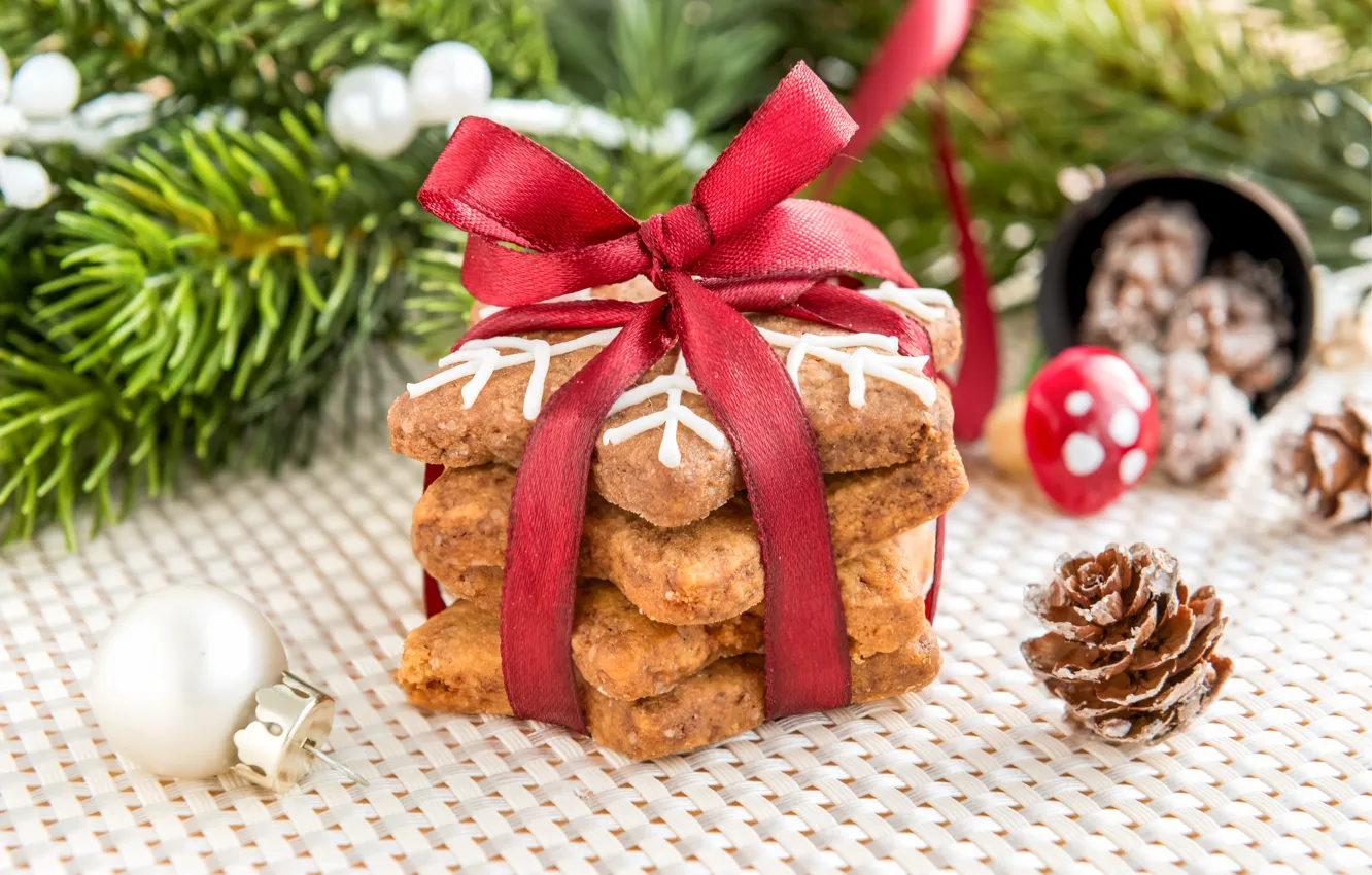 Photo wallpaper new year, cookies, Christmas, Christmas, cakes, sweet, Xmas, glaze
