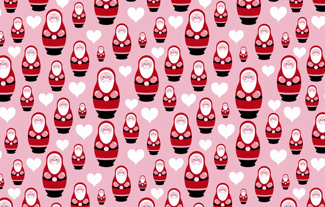 Photo wallpaper red, background, graphics, new year, vector, Christmas, hearts, pink