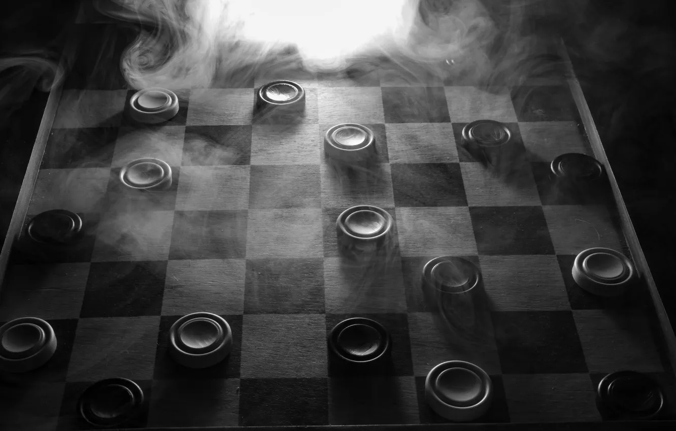 Photo wallpaper smoke, Board, checkers