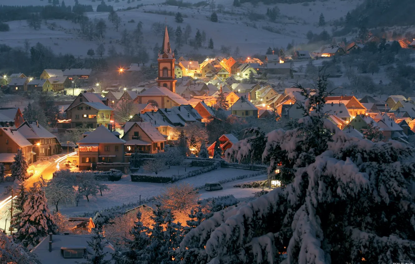Photo wallpaper France, Winter, Snow, Winter, France, Snow, The Province Of Alsace, Alsace Province