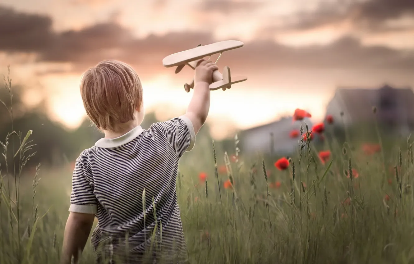 Photo wallpaper Maki, boy, the plane