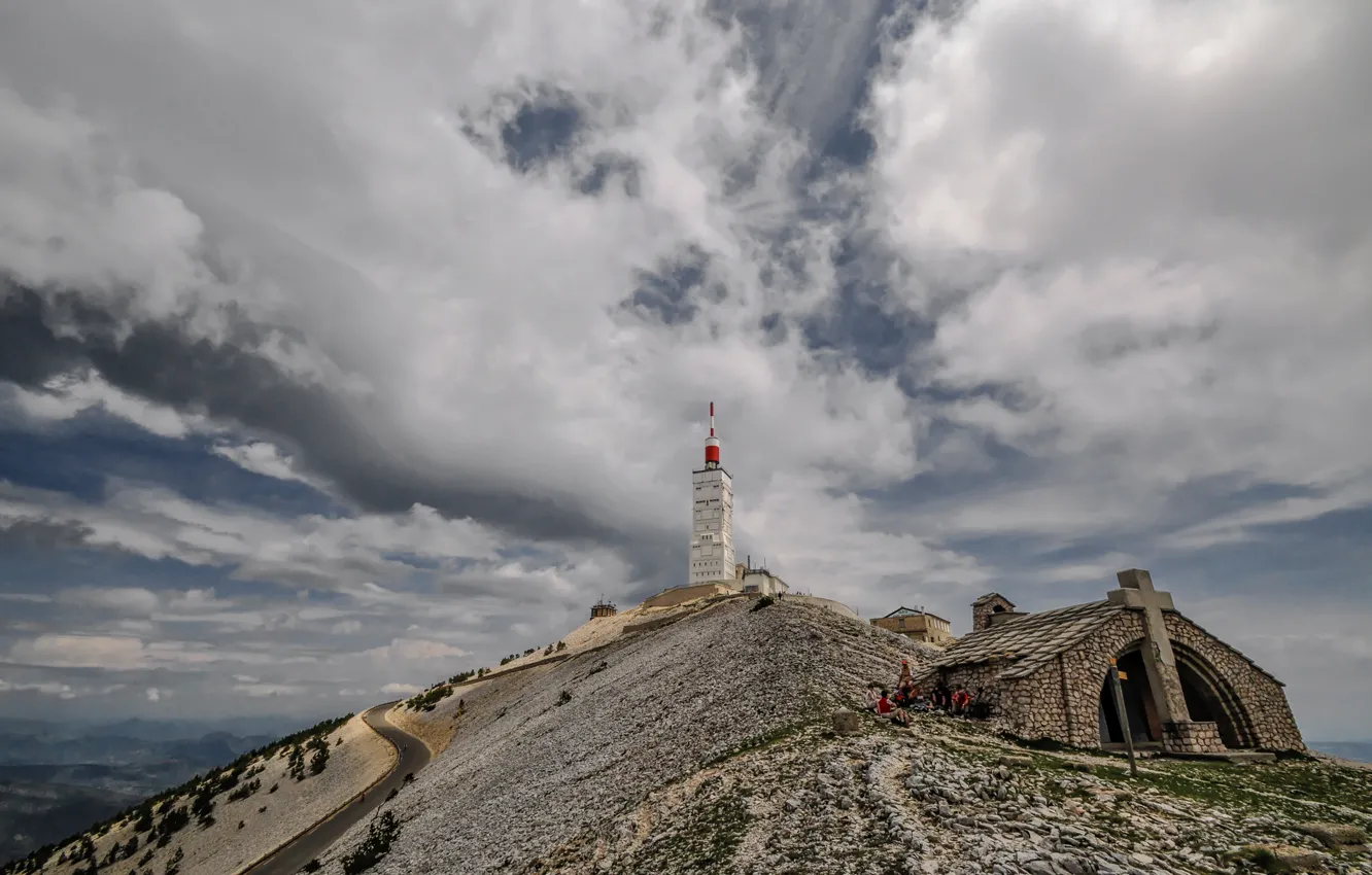 Photo wallpaper clouds, mountains, France, Provence, Guy, Mont Ventoux