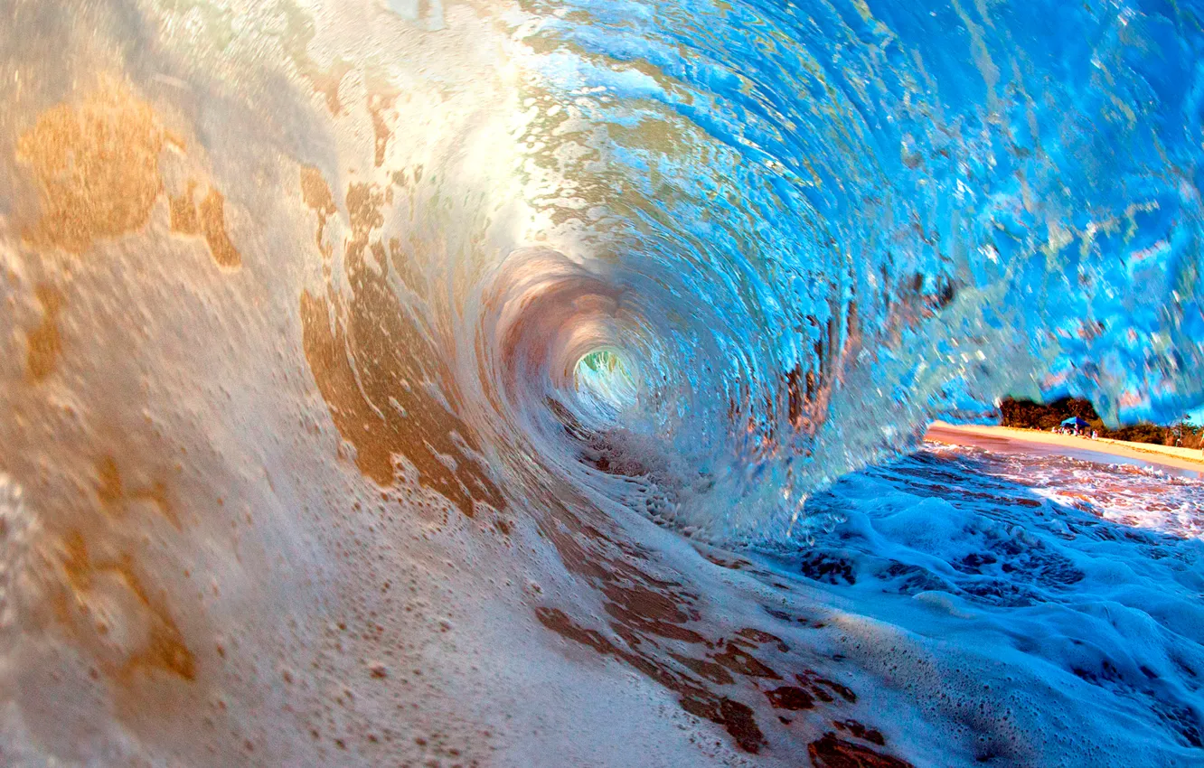 Photo wallpaper sea, wave, shore, surf
