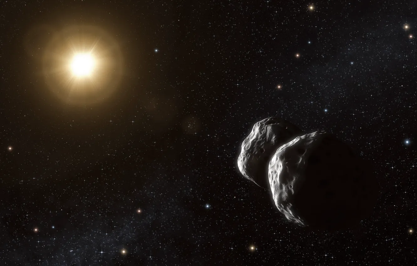 Photo wallpaper void, stars, asteroids