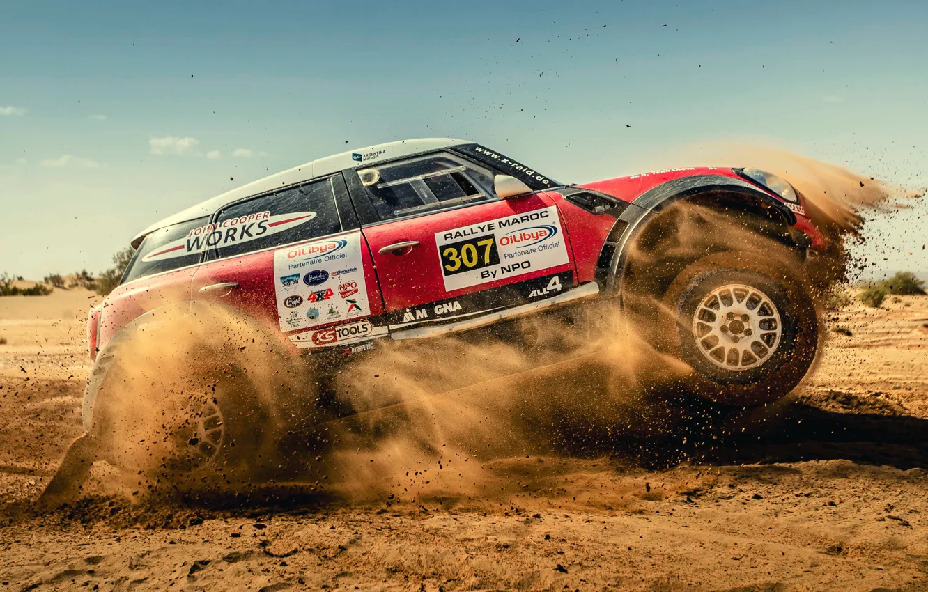 Photo wallpaper SUV, Rally, Mini, Rally, 307, X-Raid Team, X Raid, MINI John Cooper Works