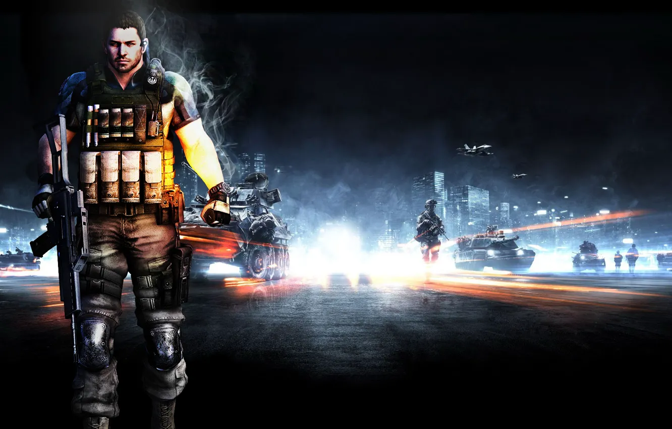 Photo wallpaper weapons, machine, Battlefield 3, Resident Evil 6, Chris Redfield