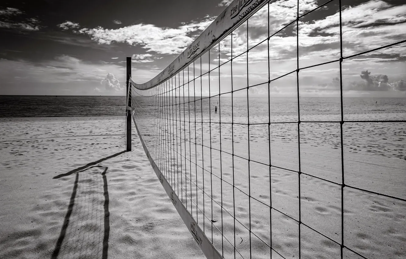 Photo wallpaper sea, beach, mesh, sport