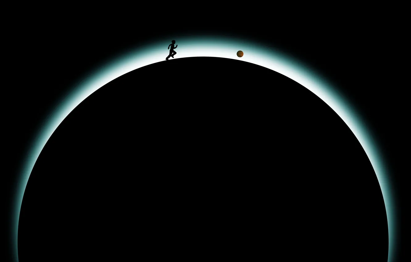 Photo wallpaper sport, the ball, silhouette