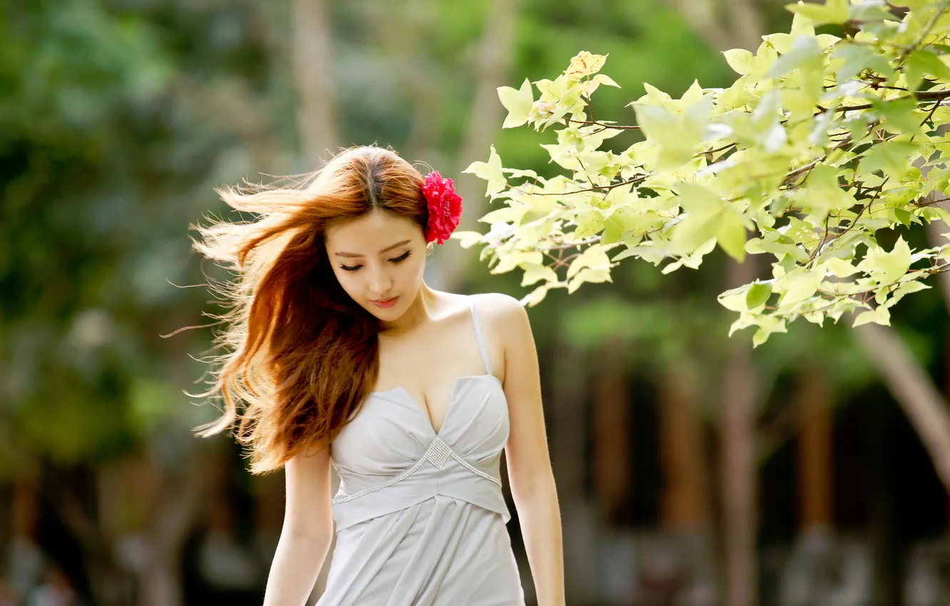 Photo wallpaper girl, mood, Asian