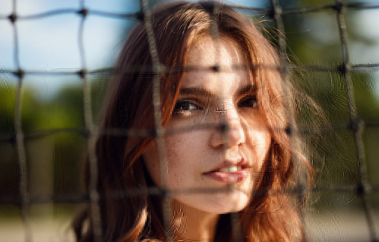 Photo wallpaper eyes, look, background, hair, lips